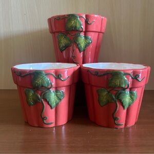 Set of 3 Fall Theme Pumpkin Vine Ceramic Planters / Planter Pot / Home Garden